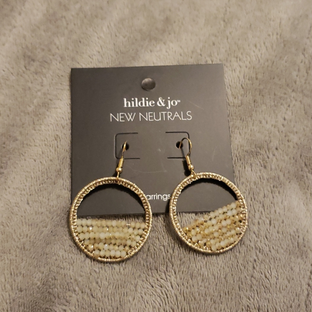 Half Beaded Circle Earrings